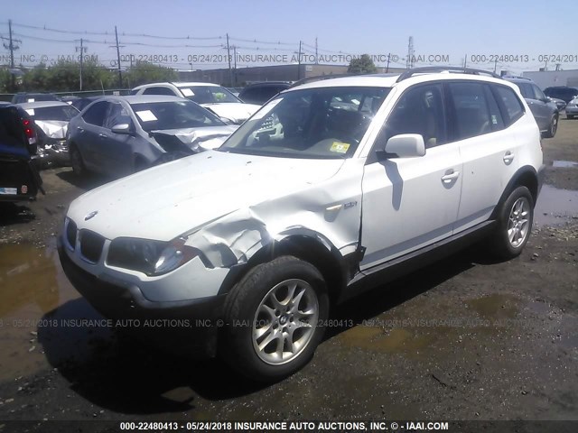 WBXPA73414WB27321 - 2004 BMW X3 2.5I WHITE photo 2