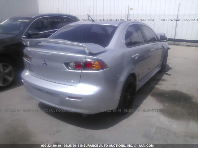 JA32U8FWXAU030543 - 2010 MITSUBISHI LANCER GTS SILVER photo 4