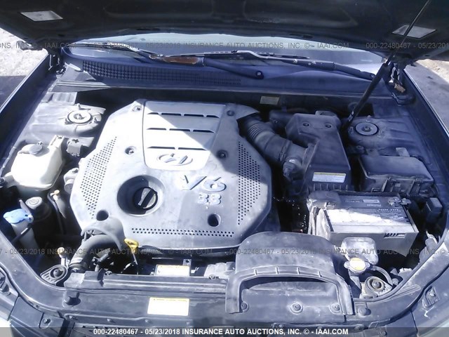 5NPEU46F96H131338 - 2006 HYUNDAI SONATA GLS/LX BLACK photo 10