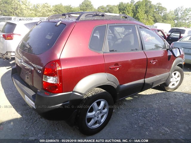 KM8JN72D45U222762 - 2005 HYUNDAI TUCSON GLS/LX RED photo 4