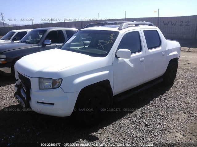 2HJYK16526H572502 - 2006 HONDA RIDGELINE RTL WHITE photo 2