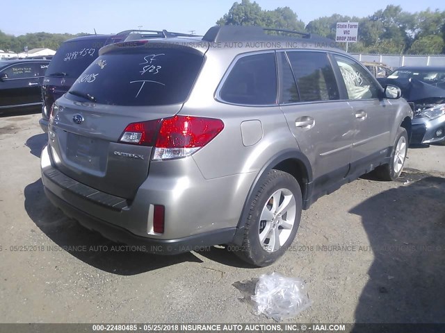 4S4BRCNC8E3316461 - 2014 SUBARU OUTBACK 2.5I LIMITED Pewter photo 4