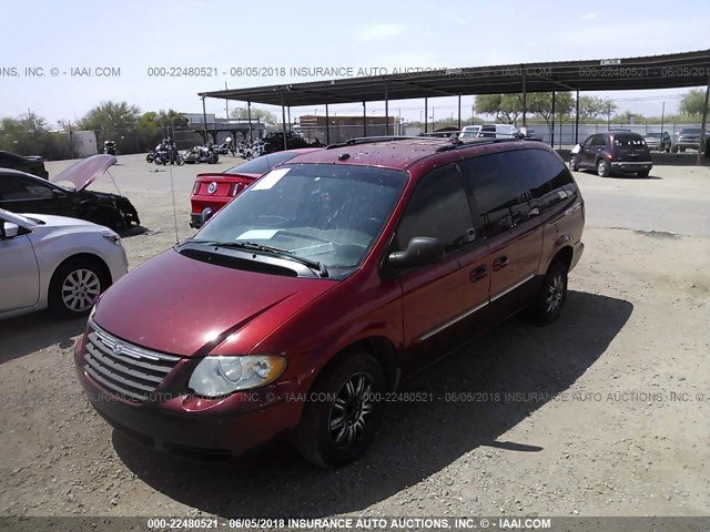2C4GP54L55R391641 - 2005 CHRYSLER TOWN & COUNTRY TOURING RED photo 2