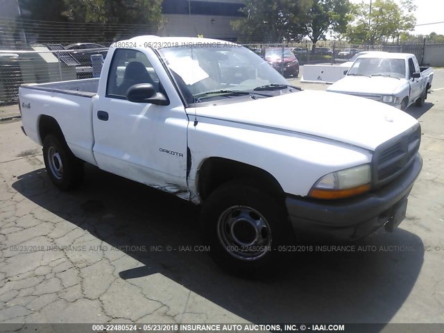 1B7GG16X02S638406 - 2002 DODGE DAKOTA SXT WHITE photo 1