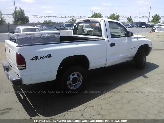 1B7GG16X02S638406 - 2002 DODGE DAKOTA SXT WHITE photo 4