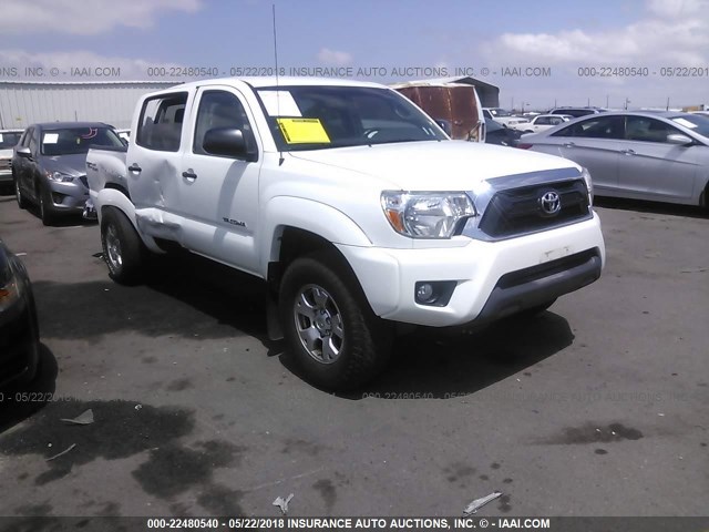 5TFJU4GN5FX074676 - 2015 TOYOTA TACOMA DOUBLE CAB PRERUNNER WHITE photo 1