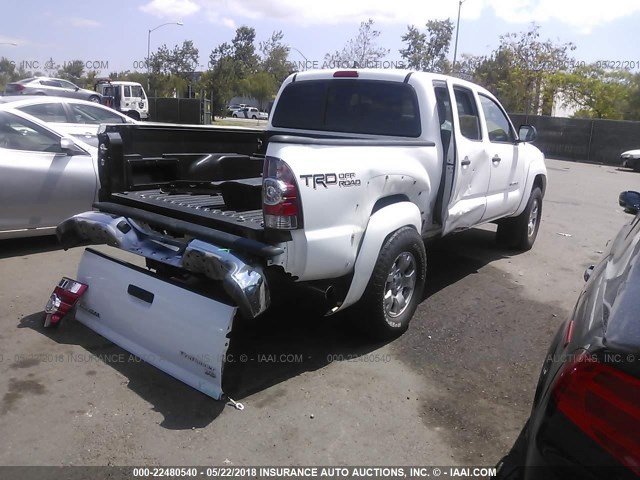 5TFJU4GN5FX074676 - 2015 TOYOTA TACOMA DOUBLE CAB PRERUNNER WHITE photo 4