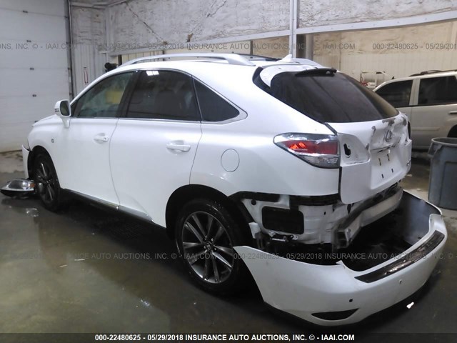 2T2BK1BA2DC191331 - 2013 LEXUS RX 350/BASE/F SPORT WHITE photo 3