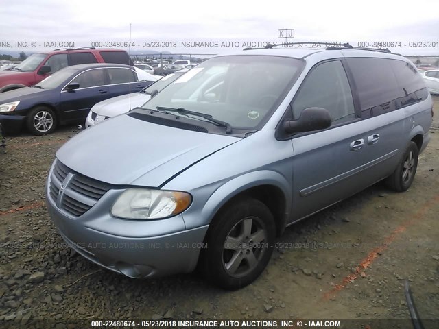 2D4GP44L05R474682 - 2005 DODGE GRAND CARAVAN SXT BLUE photo 2