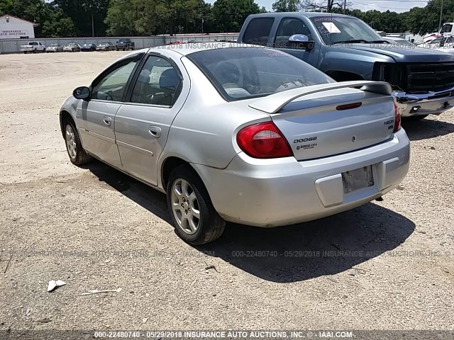 1B3ES56C64D614064 - 2004 DODGE NEON SXT SILVER photo 3