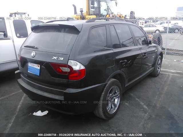 WBXPA73424WB23651 - 2004 BMW X3 2.5I BLACK photo 4