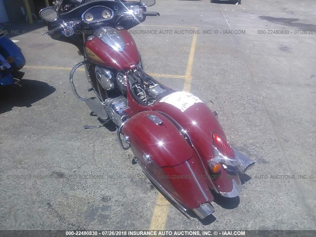 56KTCAAA3E3312735 - 2014 INDIAN MOTORCYCLE CO. CHIEFTAIN RED photo 3