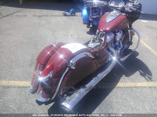 56KTCAAA3E3312735 - 2014 INDIAN MOTORCYCLE CO. CHIEFTAIN RED photo 4
