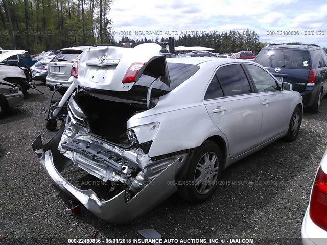 4T1BE46K28U214367 - 2008 TOYOTA CAMRY CE/LE/XLE/SE SILVER photo 4
