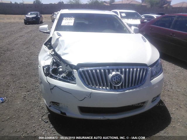 1G4GE5GV4AF168099 - 2010 BUICK LACROSSE CXS WHITE photo 6