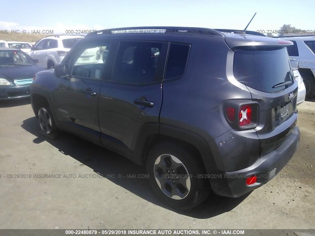 ZACCJAAB2HPF54209 - 2017 JEEP RENEGADE SPORT BLACK photo 3