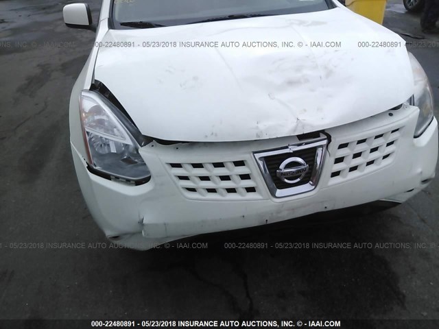 JN8AS5MV0AW114892 - 2010 NISSAN ROGUE S/SL/KROM WHITE photo 6