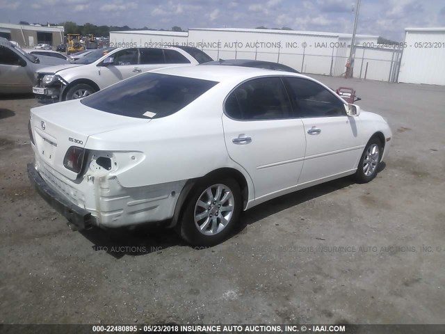 JTHBF30G230108161 - 2003 LEXUS ES 300 WHITE photo 4