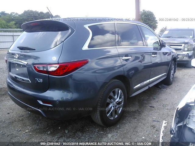 5N1AL0MN4DC323985 - 2013 INFINITI JX35 GRAY photo 4