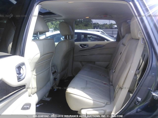 5N1AL0MN4DC323985 - 2013 INFINITI JX35 GRAY photo 8