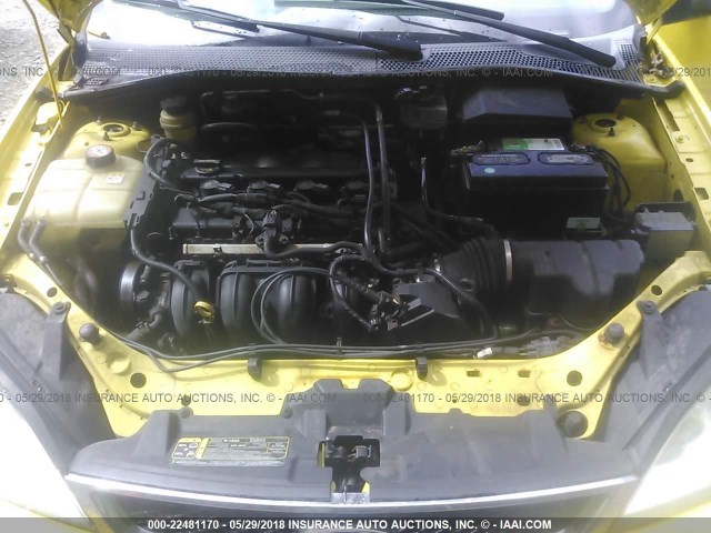 3FAFP31N35R126397 - 2005 FORD FOCUS ZX3 YELLOW photo 10