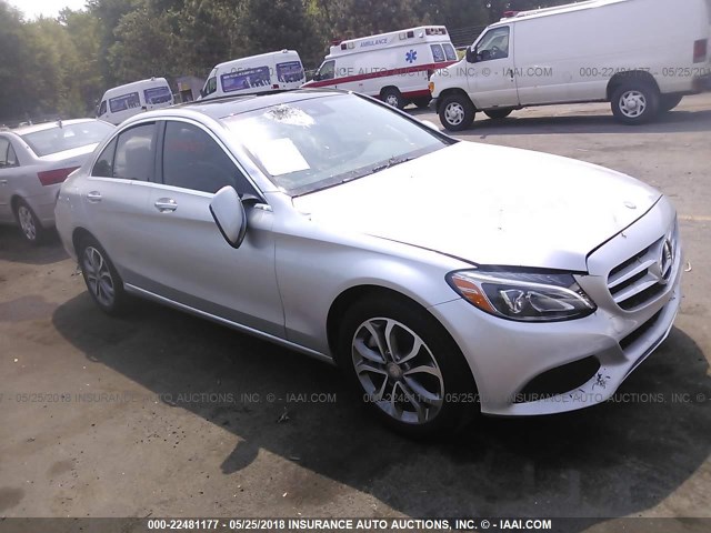 55SWF4KB0HU207627 - 2017 MERCEDES-BENZ C 300 4MATIC SILVER photo 1