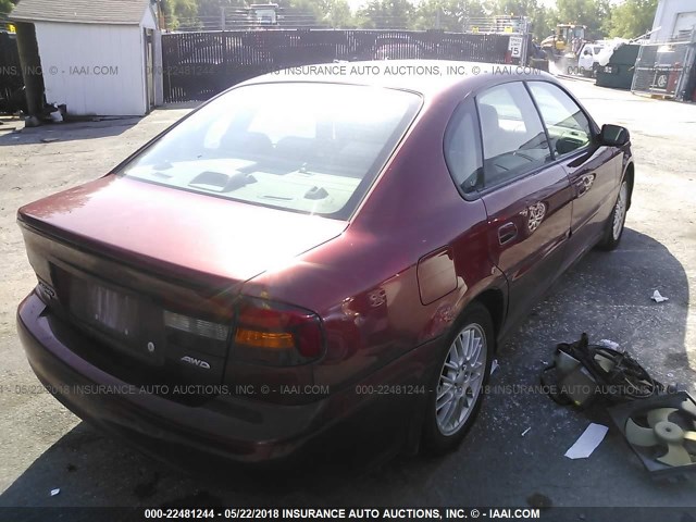 4S3BE635837208546 - 2003 SUBARU LEGACY L/L SPECIAL RED photo 4