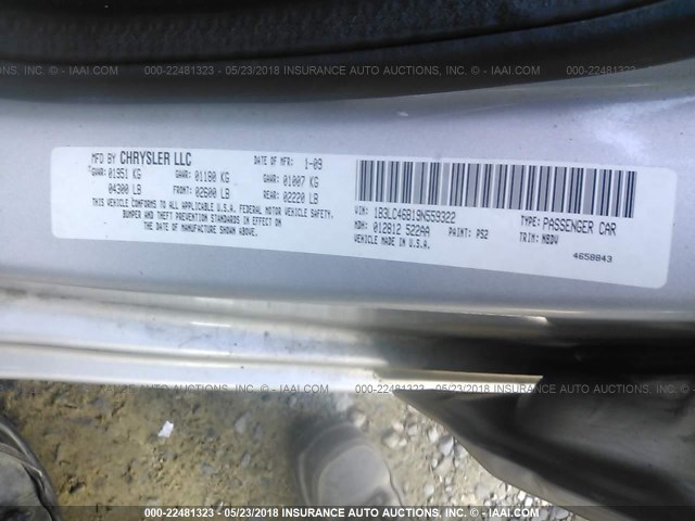 1B3LC46B19N559322 - 2009 DODGE AVENGER SE/SXT SILVER photo 9