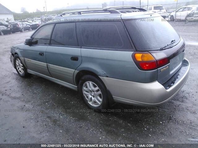 4S3BH665617647499 - 2001 SUBARU LEGACY OUTBACK GREEN photo 3