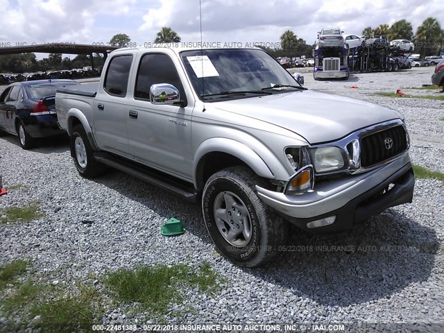 5TEGN92N83Z180880 - 2003 TOYOTA TACOMA DOUBLE CAB PRERUNNER SILVER photo 1