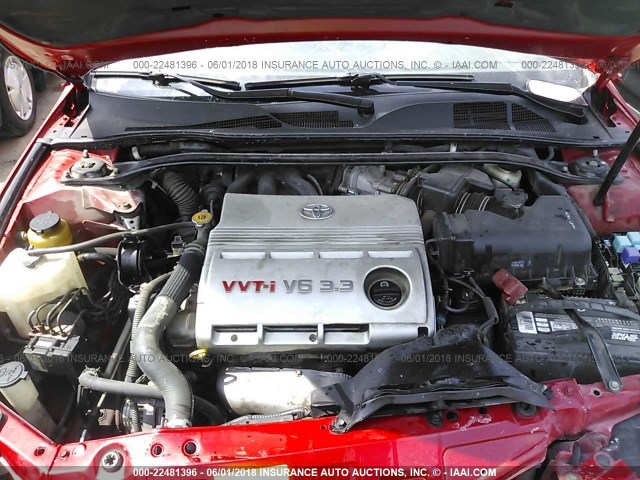 4T1FA38P16U104973 - 2006 TOYOTA CAMRY SOLARA SE/SLE წითელი ფოტო 10