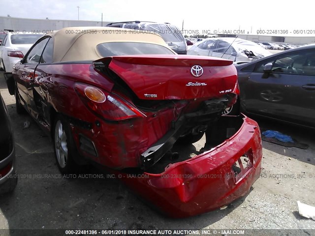 4T1FA38P16U104973 - 2006 TOYOTA CAMRY SOLARA SE/SLE წითელი ფოტო 3