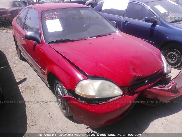 1HGEJ7223VL090309 - 1997 HONDA CIVIC HX RED photo 1