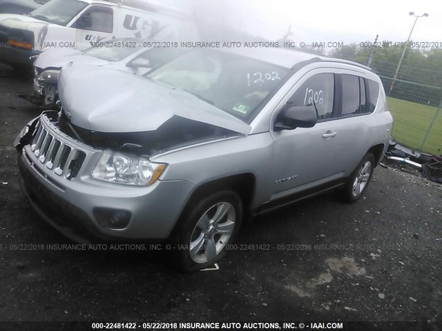 1C4NJCBB2CD623443 - 2012 JEEP COMPASS SPORT SILVER photo 2