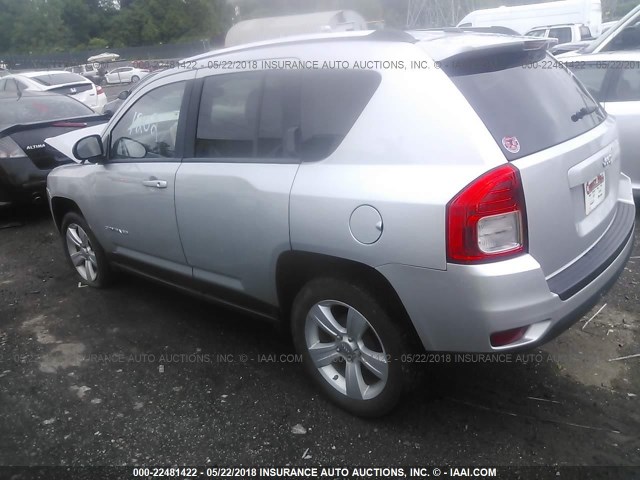 1C4NJCBB2CD623443 - 2012 JEEP COMPASS SPORT SILVER photo 3