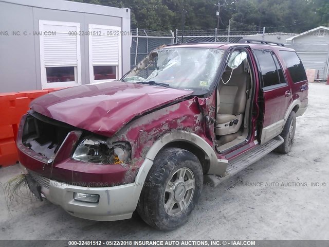 1FMFU18525LB13907 - 2005 FORD EXPEDITION EDDIE BAUER RED photo 2