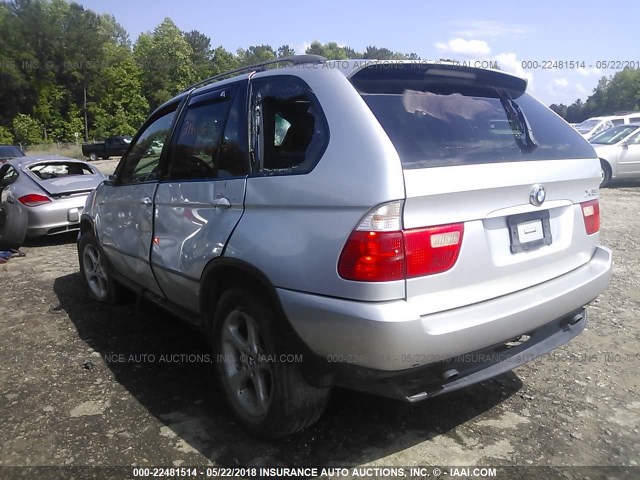 5UXFA53563LV92064 - 2003 BMW X5 3.0I SILVER photo 3