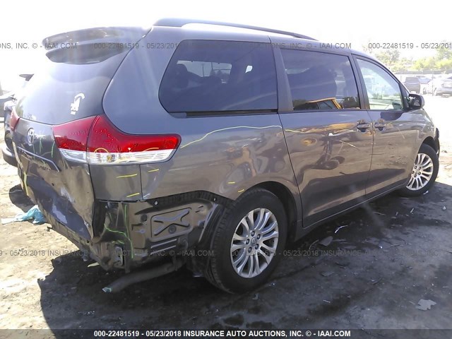 5TDYK3DC7BS151890 - 2011 TOYOTA SIENNA XLE/LIMITED GRAY photo 4