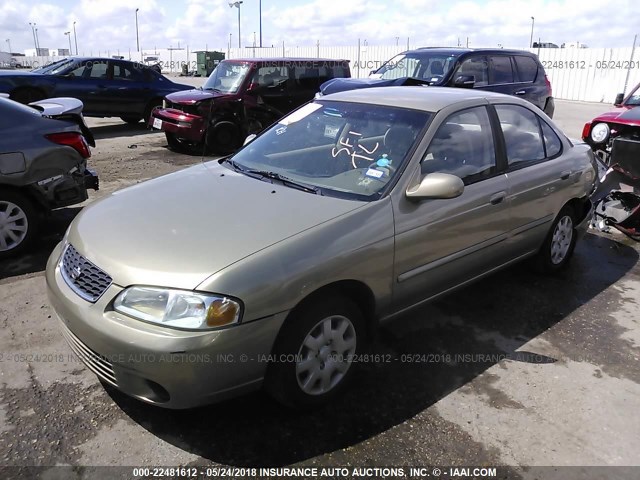 3N1CB51D72L668392 - 2002 NISSAN SENTRA XE/GXE GOLD photo 2