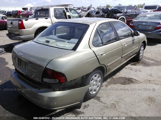 3N1CB51D72L668392 - 2002 NISSAN SENTRA XE/GXE GOLD photo 4