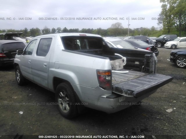 2HJYK16497H530434 - 2007 HONDA RIDGELINE RTS SILVER photo 3