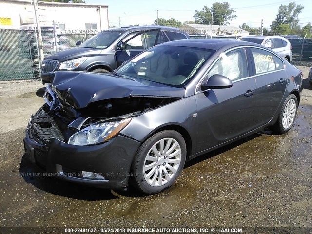 W04GY5GV8B1075610 - 2011 BUICK REGAL CXL GRAY photo 2