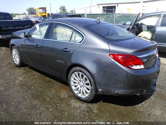 W04GY5GV8B1075610 - 2011 BUICK REGAL CXL GRAY photo 3