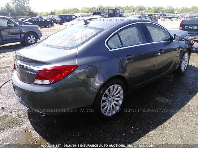 W04GY5GV8B1075610 - 2011 BUICK REGAL CXL GRAY photo 4