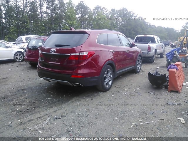 KM8SM4HF6GU154966 - 2016 HYUNDAI SANTA FE SE RED photo 4