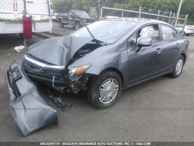 2HGFB2F68CH320311 - 2012 HONDA CIVIC HF GRAY photo 2