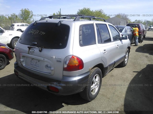 KM8SC13E44U737760 - 2004 HYUNDAI SANTA FE GLS/LX SILVER photo 4