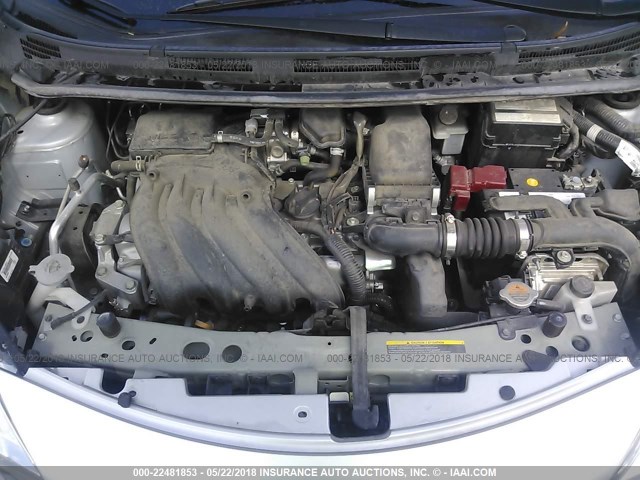 3N1CE2CP0EL412404 - 2014 NISSAN VERSA NOTE S/S PLUS/SV/SL SILVER photo 10