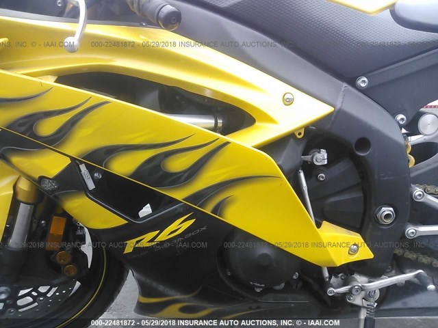 JYARJ16E08A002460 - 2008 YAMAHA YZFR6 YELLOW photo 9