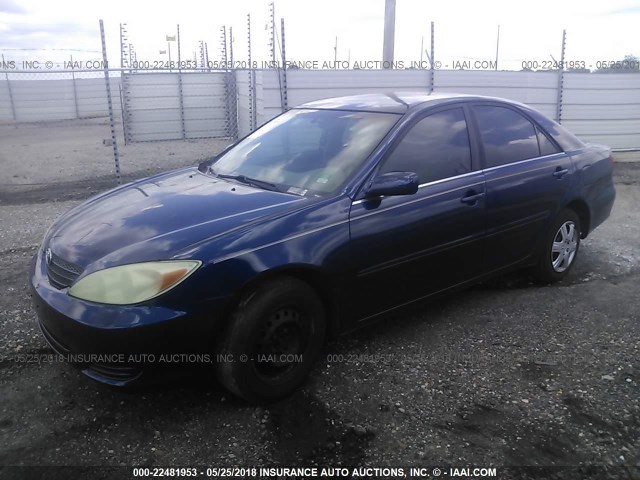 4T1BE32K62U618604 - 2002 TOYOTA CAMRY LE/XLE/SE 蓝色 照片 2